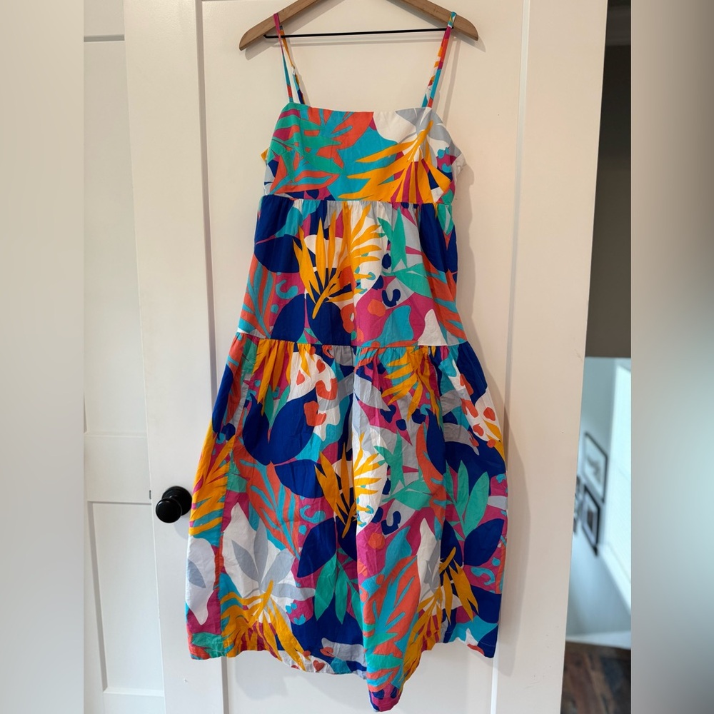 J Crew MIDI Tropical Dress